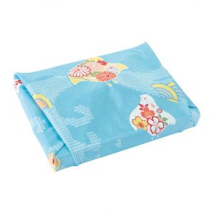 Furoshiki japonais motif Pluviers avec vague bleue , CHIDORI