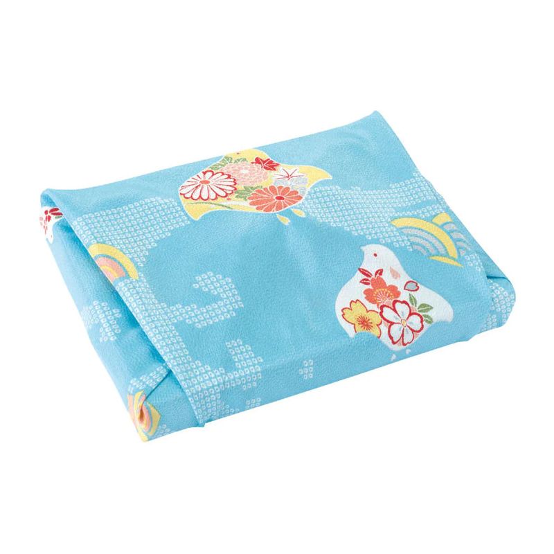 Furoshiki japonais motif Pluviers avec vague bleue , CHIDORI