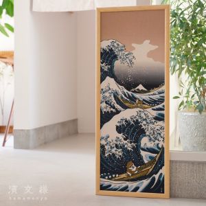 Toalla de algodón, TENUGUI, Hokusai, Mameshiba and Big Wave