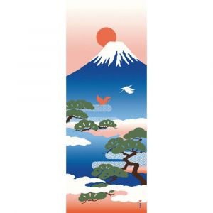Asciugamano in cotone, TENUGUI, Monte Fuji e pino, MATSU