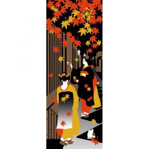 Cotton towel, TENUGUI, Maiko and maples, MEPURU