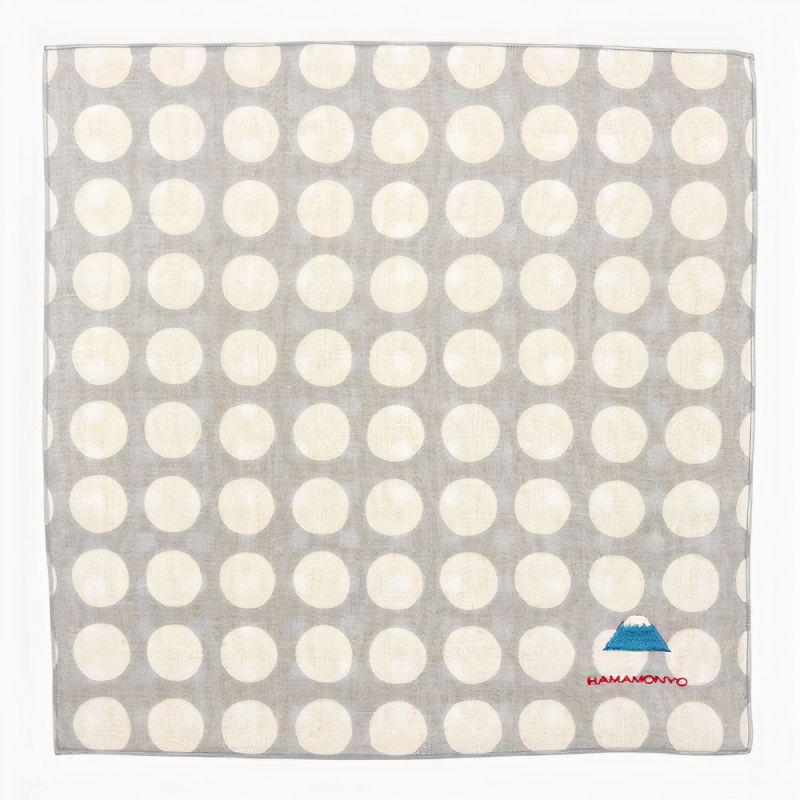 Pañuelo japonés reversible de algodón con lunares y Monte Fuji, MAME