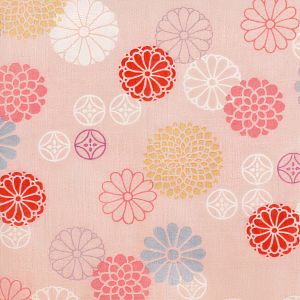 Japanese cotton handkerchief with Chrysanthemum pattern, KIKU