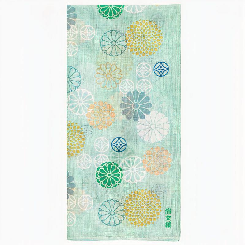 Pañuelo japonés de algodón con estampado de Crisantemos, KIKU 1