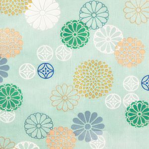 Mouchoir japonais en coton motif Chrysanthème, KIKU 1