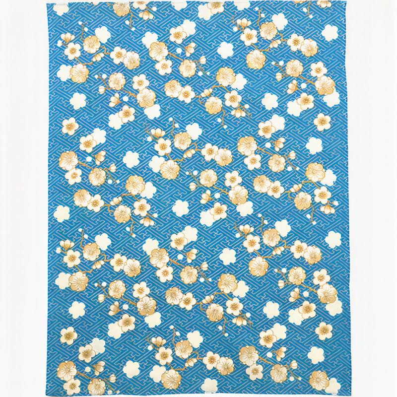 Japanese cotton handkerchief, plum blossoms, UME NO HANA
