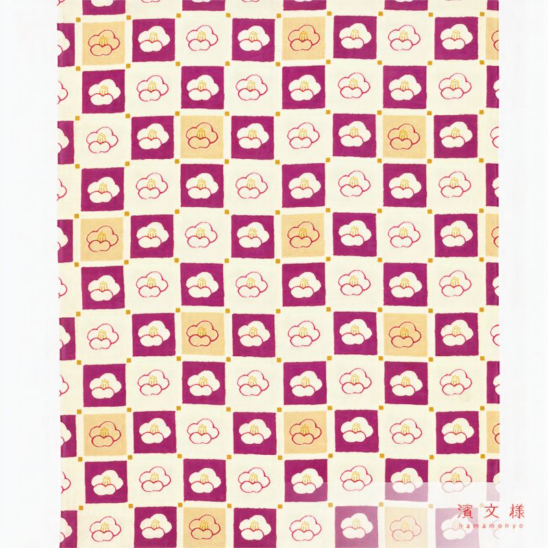 Japanese cotton handkerchief, Camélia, KAMERIA