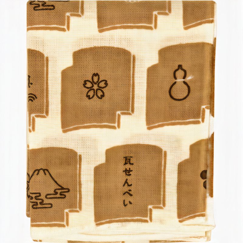 Fazzoletto di cotone giapponese, tavoletta con motivo giapponese, WAHEI