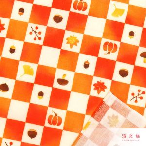 Japanese cotton handkerchief, Autumn Pattern, AKI