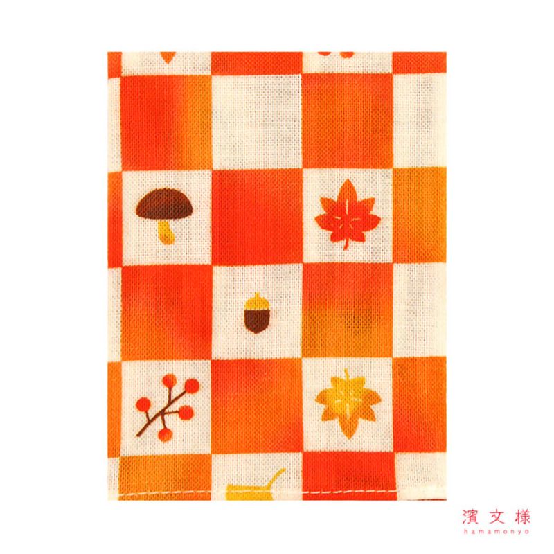 Japanese cotton handkerchief, Autumn Pattern, AKI