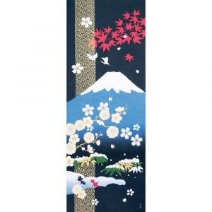 Asciugamano in cotone, TENUGUI, Le 4 stagioni del Monte Fuji, KISETSU