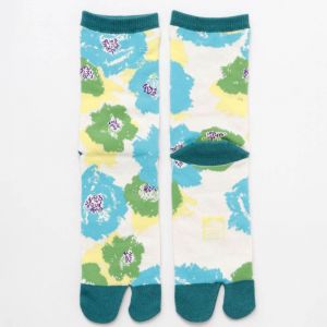 Chaussettes japonaises tabi , MODAN TSUBAKI . Camélia