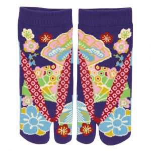 Chaussettes japonaises tabi ,éventail de fleurs, FAN