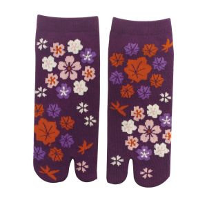 Japanische Tabi-Socken, Kirschblüten und Herbstblätter, AKI