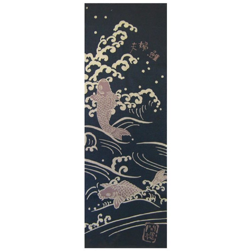 Serviette de toilette en coton, TENUGUI, Carpe, KOI