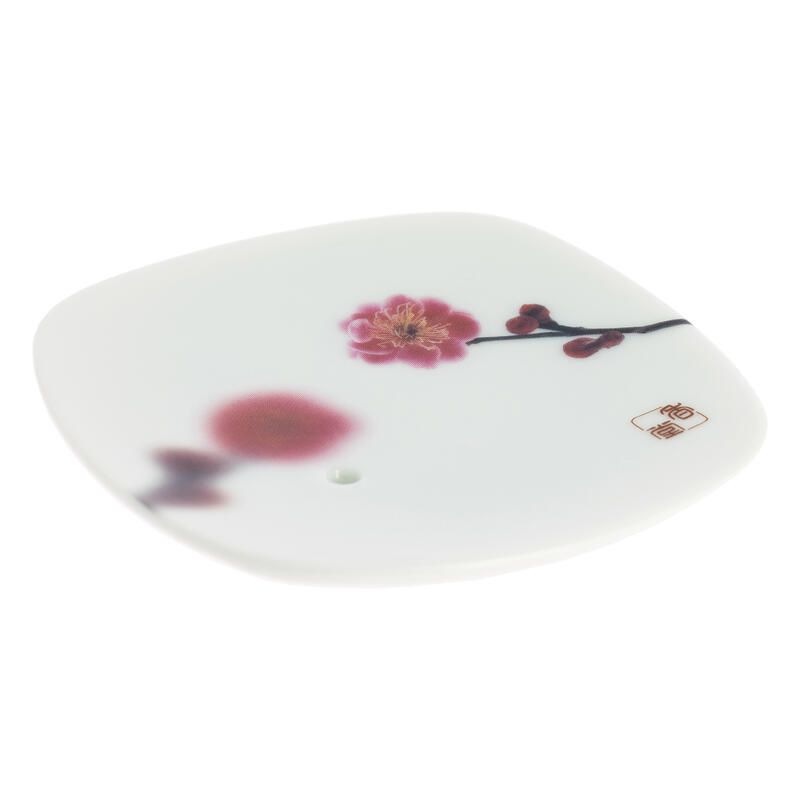 Japanese square ceramic incense holder, YUME SAKURA, cherry blossom