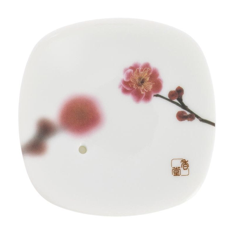 Porta incenso giapponese quadrato in ceramica, YUME SAKURA, fiore di ciliegio