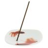 Japanese square ceramic incense holder, YUME KINGYO, goldfish