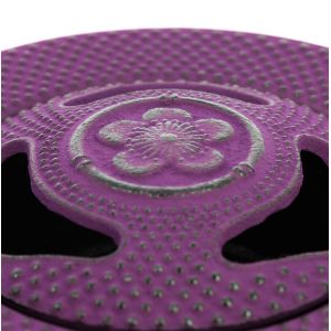 Japanese cast iron purple incense burner, IWACHU SAKURA, cherry blossom