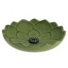 Japanese green cast iron incense burner, IWACHU LOTUS, lotus flower