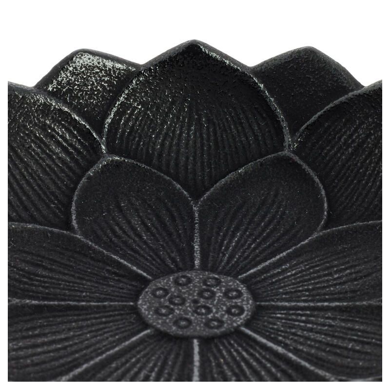 Quemador de incienso japonés de hierro fundido negro, IWACHU LOTUS, flor de loto