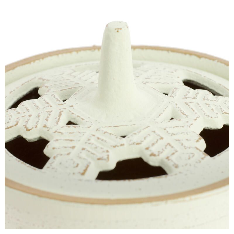 Japanese cast iron incense burner, IWACHU YUKI, white snowflake