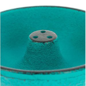 Incense burner in turquoise cast iron, IWACHU, fountain