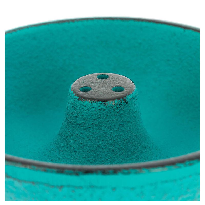 Incense burner in turquoise cast iron, IWACHU, fountain