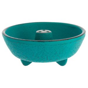 Incense burner in turquoise cast iron, IWACHU, fountain