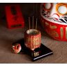 Japanese ceramic incense burner with peach pattern, MOMO, 8.5 x 11 cm