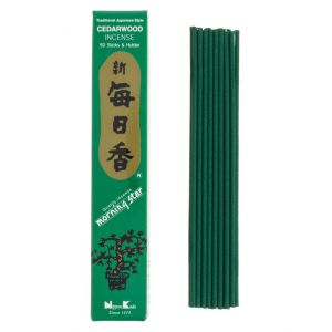 Box of 50 Japanese incense sticks, MORNINGSTAR, cedar scent