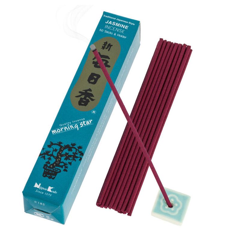 Box of 50 Japanese incense sticks, MORNING STAR JASMINE, jasmine fragrance