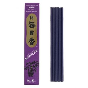 Box of 50 Japanese incense sticks, MORNING STAR MUSK, scent of musk