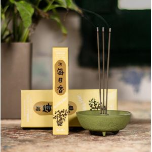 Boîte 50 bâtons d'encens japonais avec son support en céramique, MORNING STAR VANILLA, vanille