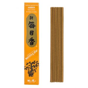 Box of 50 Japanese incense sticks, MORNING STAR AMBER, amber scent