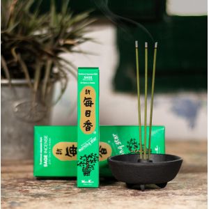 Boîte 50 bâtons d'encens japonais avec son support en céramique, MORNING STAR SAGE, parfum sauge