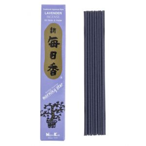 Box of 50 Japanese incense sticks, MORNING STAR LAVENDER, lavender scent