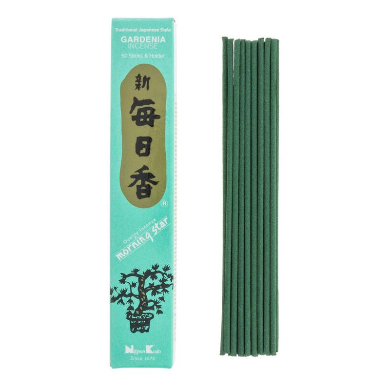 Box of 50 Japanese incense sticks, MORNING STAR GARDENIA, gardenia fragrance