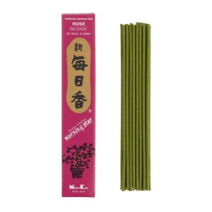 Box of 50 Japanese incense sticks, MORNING STAR ROSE, rose fragrance