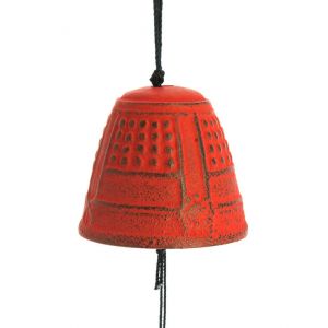 Cloche à vent Feng Shui Furin Iwachu Rouge 4,5 cm