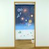 Japanese noren curtain in polyester, fireworks, HANABI