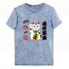 T-shirt in cotone denim blu, MANEKINEKO 2