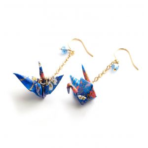 Boucles d'oreilles japonaises- Motif Grues