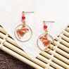 Japanese earrings - Swimming goldfish pattern