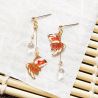 Japanese earrings - Goldfish motif