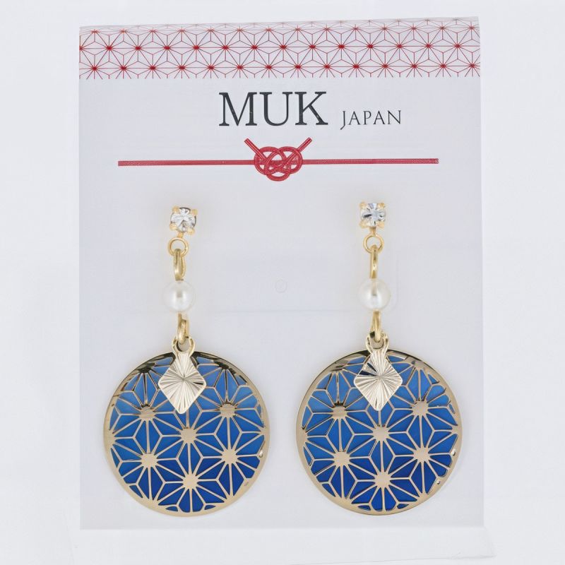 Japanese earrings - Hemp leaf pattern