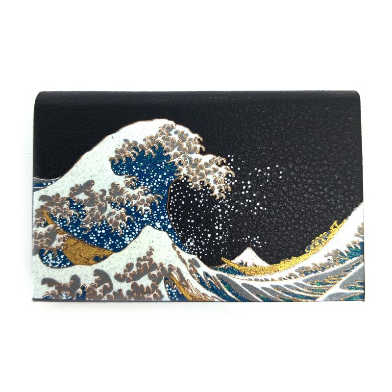 Tarjetero japonés rectangular con estampado de ondas Hokusai - HOKUSAI HA