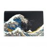 Japanese rectangular card holder with Hokusai wave pattern - HOKUSAI HA