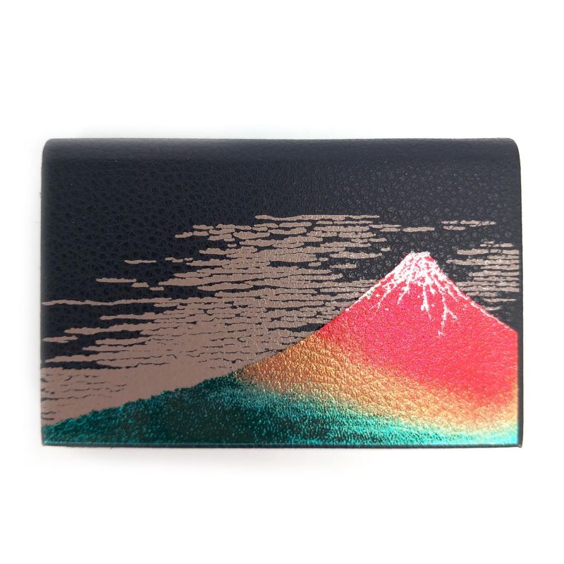 Porte-cartes rectangulaire japonais motif Mont Fuji, FUJISAN