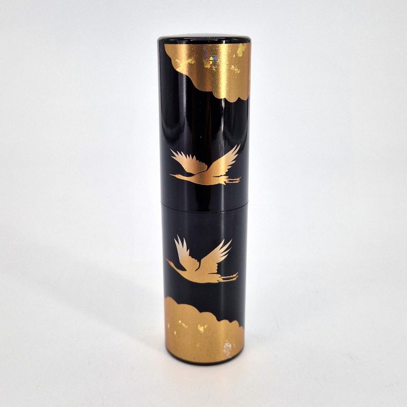 Japanese resin atomizer black crane pattern - TSURU